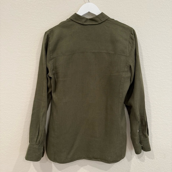 Olive Green Baird Mcnutt for J Crew Slim Fit Women’s Button-Up Shirt - Picture 2 of 5